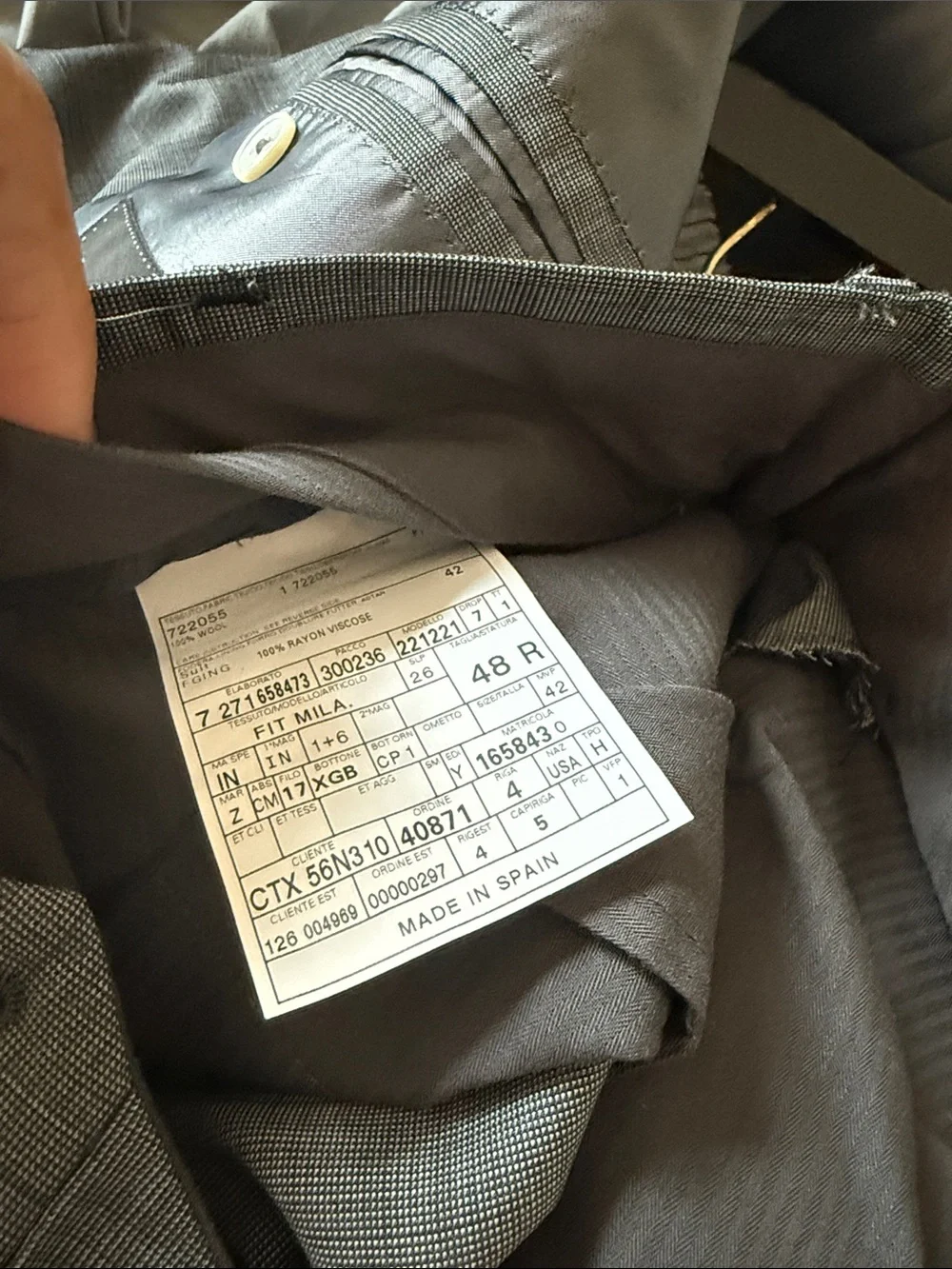 Ermenegildo Zegna Men's Multiseason Suit Jakcet and Pants in Gray print 36R